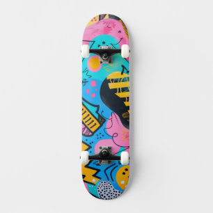 Illustration of sketches and doodles skateboard
