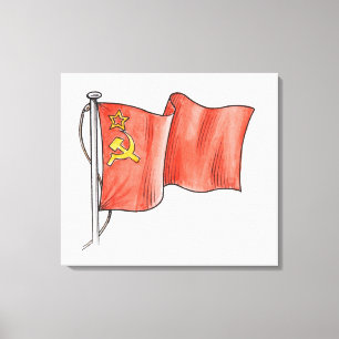 Illustration of Soviet flag Canvas Print
