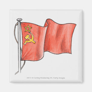 Illustration of Soviet flag Magnet