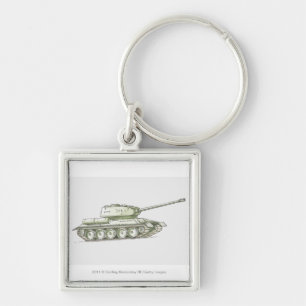 Illustration of tank keychain