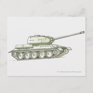 Illustration of tank postcard