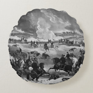 Illustration of the Battle of Gettysburg Round Pillow