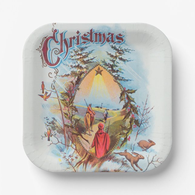 Illustration of the Biblical Magi Holiday    Paper Plate (Front)