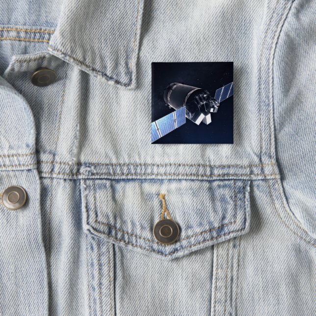 Illustration Of The Dragon Xl Spacecraft. 2 Inch Square Button (In Situ)