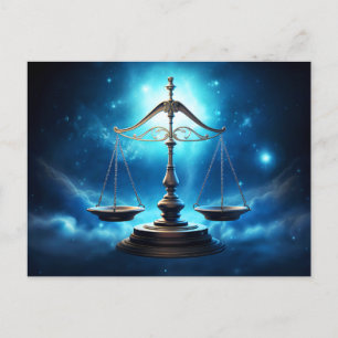 Illustration of the Libra Zodiac Sign Postcard