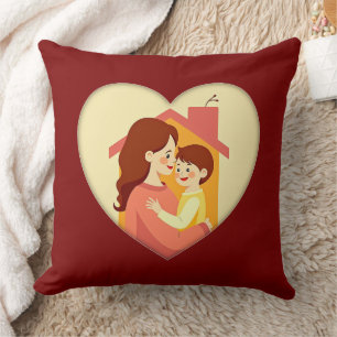 Illustration of the love between mother and daught throw pillow