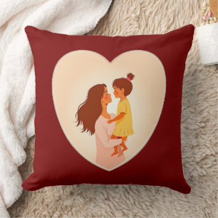 Illustration of the love between mother and daught throw pillow