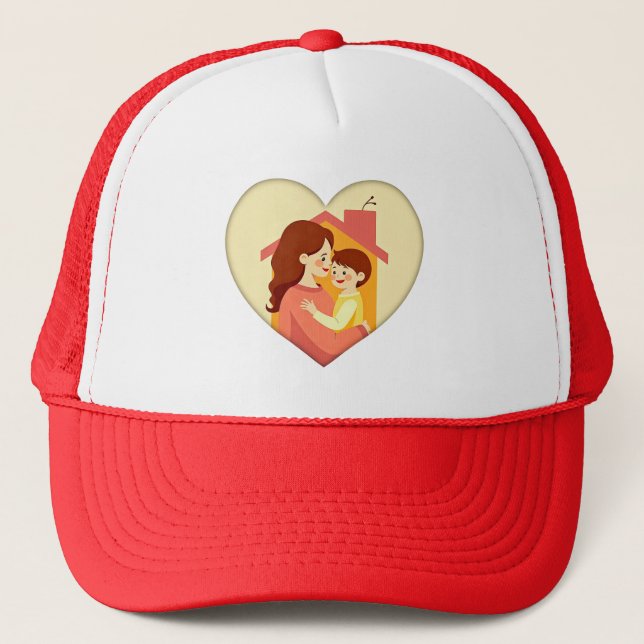 Illustration of the love between mother and daught trucker hat (Front)