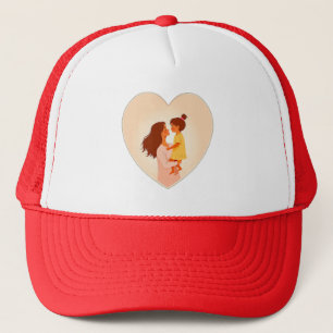 Illustration of the love between mother and daught trucker hat
