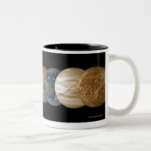 Illustration of the Planets in Alignment Two-Tone Coffee Mug