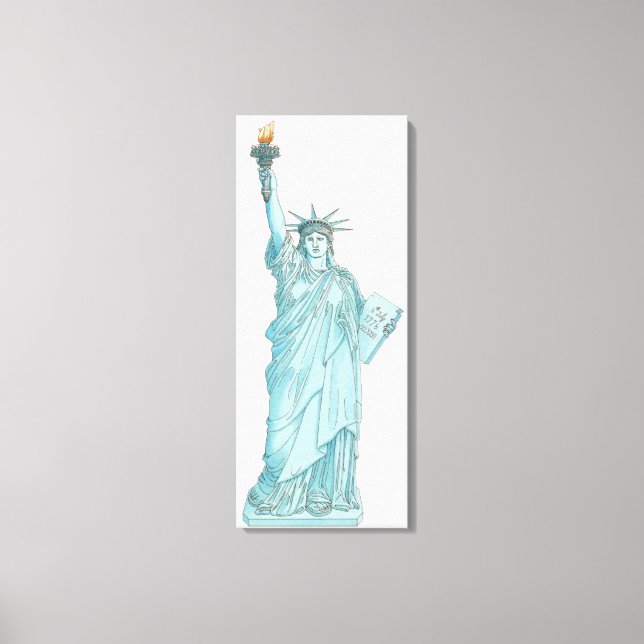 Illustration of the Statue of Liberty Canvas Print (Front)