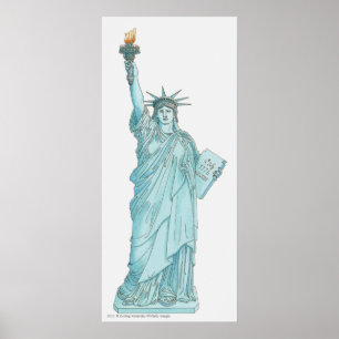 Illustration of the Statue of Liberty Poster