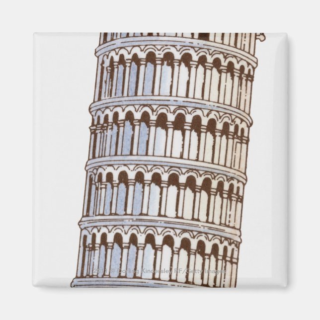 Illustration of the Tower of Pisa Magnet (Front)