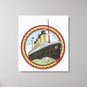 Illustration of Titanic Canvas Print
