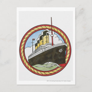 Illustration of Titanic Postcard