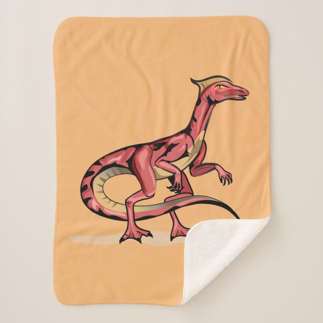 Illustration Of Velociraptor. Sherpa Blanket (Front)