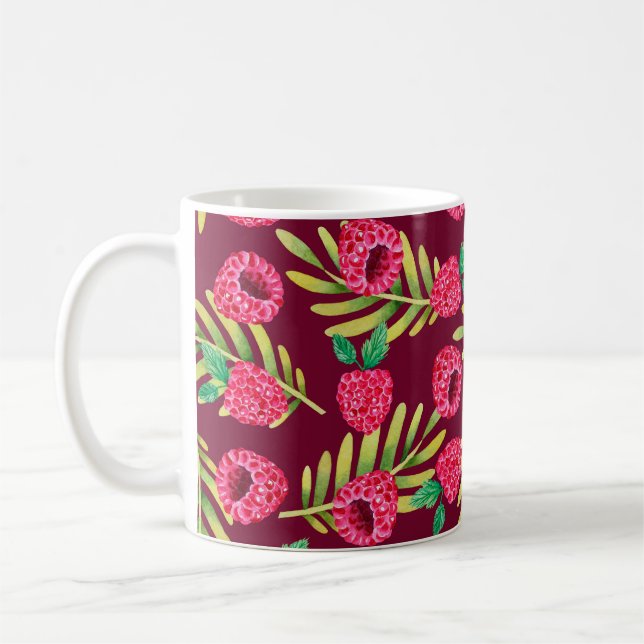 Illustration of watercolor hand drawn pattern with coffee mug (Left)