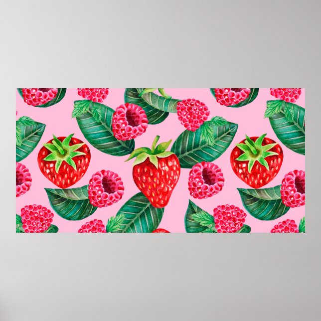 Illustration of watercolor hand drawn pattern with poster (Front)