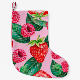Illustration of watercolor hand drawn pattern with small christmas stocking