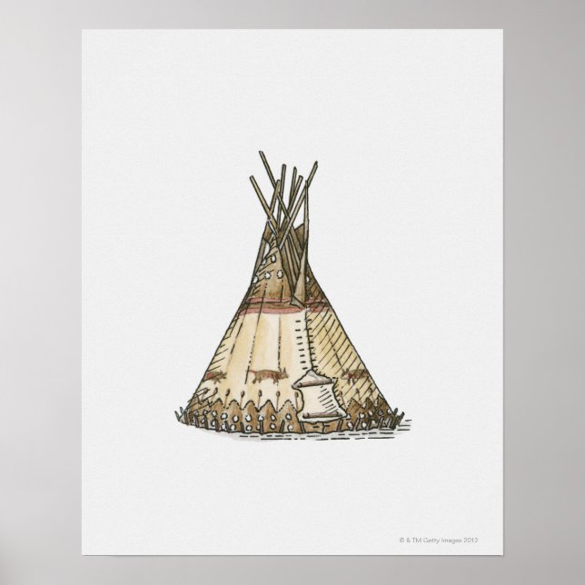 Illustration of wigwam poster (Front)