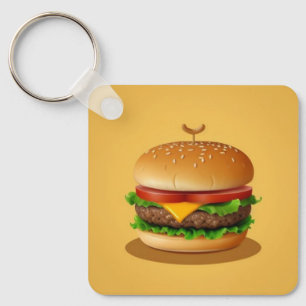 Illustration of Yummy Cheeseburger Keychain