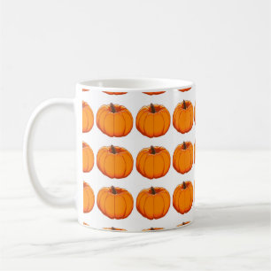 Illustration on theme of bright pattern yellow pum coffee mug