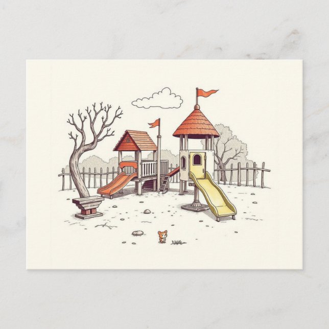 Illustration - playground postcard (Front)