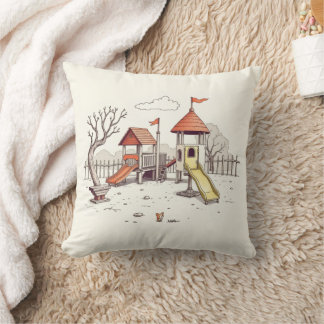 Illustration - playground throw pillow
