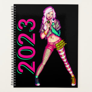 Illustration Popstar de l'Ado Cute Girly Neon