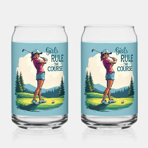 Illustration Rétro de Golf : Les Filles Dominent l