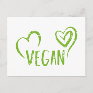 Illustration retro grunge Vintage Vegan Design Postcard