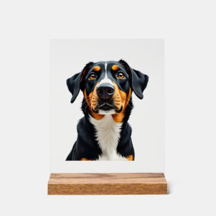 Illustration Rétro Portrait de Chien Coloré Vintag