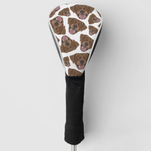 Illustration seamless pattern chocolate Labrador Golf Head Cover