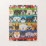 Illustration seamless pattern colorful dogs jigsaw puzzle<br><div class="desc">Illustration seamless pattern happy dogs - This seamless pattern is perfect for fans of dogs. The graphic shows many colorful dogs.</div>