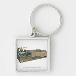 Illustration showing formation of coal keychain