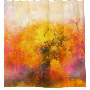 Illustration soft colorful autumn forest. Abstract