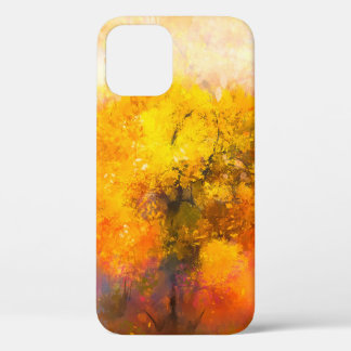 Illustration soft colourful autumn forest. Abstrac iPhone 12 Case