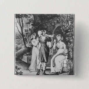 Illustration 'The Sorrows of Werther' by 2 Inch Square Button