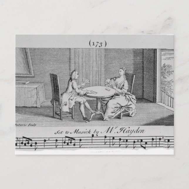 Illustration to Sheet Music by Joseph Haydn Postcard (Front)