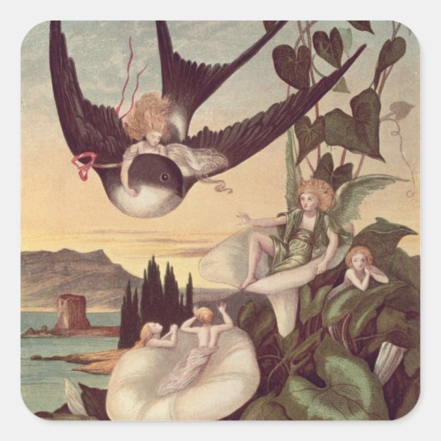 Illustration to 'Thumbkinetta', by Hans Christian Square Sticker (Front)