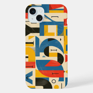 Illustration using elements of alphabet letters iPhone 15 plus case