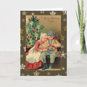 Illustration victorienne sur les cartes de Noël