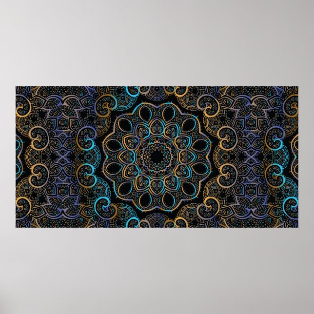 illustration vintage background. Mandala. Indian d Poster (Front)