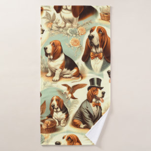 Illustration vintage Basset Hound en toute transpa