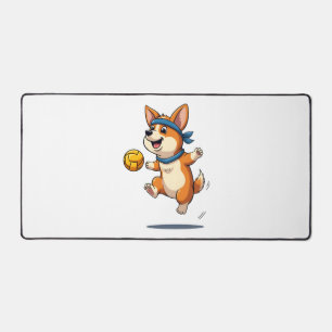 Illustration Vintage de Corgi jouant au Volleyball