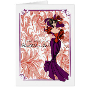 Illustration vintage de Dame rouge et violette