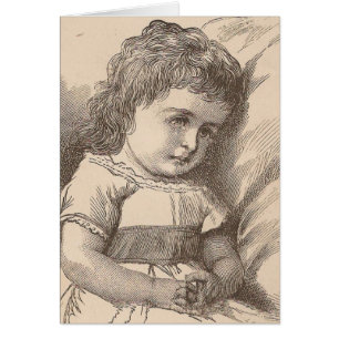 Illustration Vintage de la triste petite fille