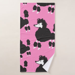 Illustration vintage french poodle seamless patter bath towel