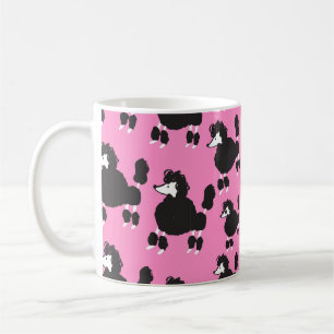 Illustration vintage french poodle seamless patter coffee mug