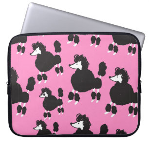 Illustration vintage french poodle seamless patter laptop sleeve